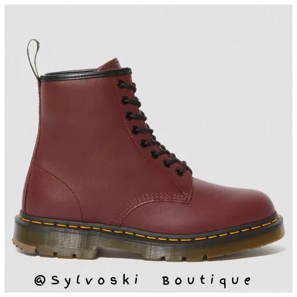 🆕DR MARTENS 1460 SLIP RESISTANT LEATHER LACE UP BOOTS CHERRY RED INDUSTRIAL NWT - Picture 7 of 13